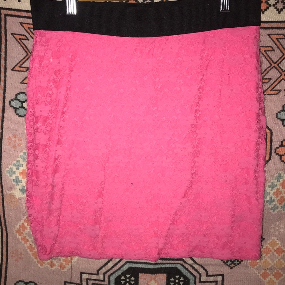 Hot pink mini skirt